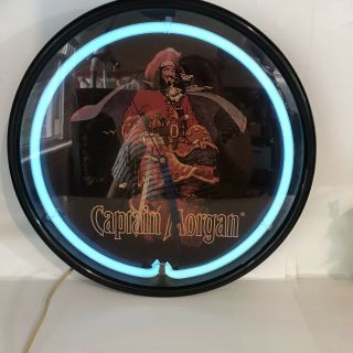 Vintage Captain Morgan Neon Wall Clock 15 " (clock Don’t Work)