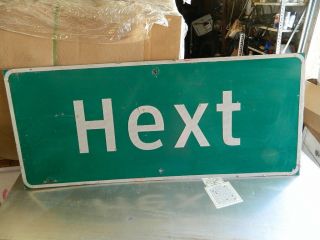 Authentic Retired Hext Texas Highway Sign Menard County 12 " X42 "