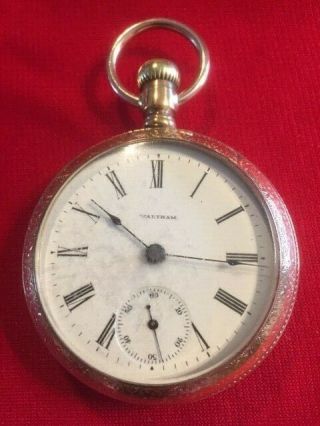 Antique 1898 Waltham 18s 7j14k Gold Filled Pocket Watch -