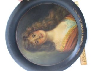 Antique Tin Beer Serving Tray Wilkes Barre Pa Pictures Victorian Girl Nearmint