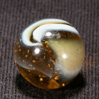 Lovely Peltier Clear Golden Base Rainbo Vintage Marble 5/8 - - Hawkeyespicks