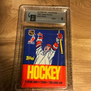 1986 - 87 Topps Hockey Wax Pack Gai 9 Cert.  10039675 Patrick Roy?
