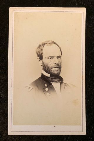 Antique Cdv Photo Card Civil War Officer General William Sherman 22