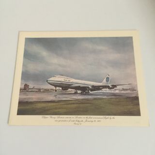 Mccoy Pan Am Airline Clipper Young America 1970 Boeing 747 11 " Airplane Menu