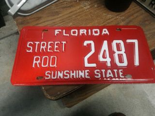 Vintage Florida Street Rod License Plate Sunshine State Tag 2487
