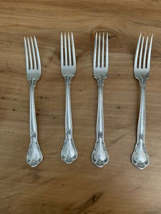Set Of 4 Gorham Chantilly Sterling Silver Dinner Forks 7 1/2 " No Monogram
