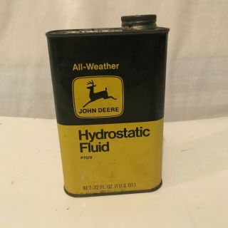 Vintage Advertising John Deere Oil Can Hydrostatic Fluid 1 Quart Metal