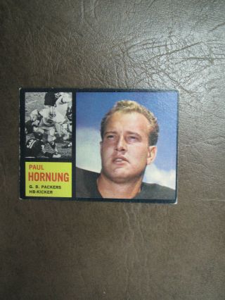 1962 Topps Paul Hornung Football Card Packers 64 Vintage