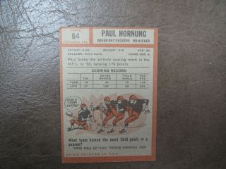 1962 Topps Paul Hornung football card Packers 64 Vintage 2