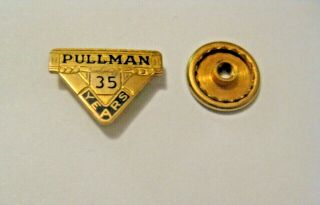 Vintage Pullman Co.  Railroad 35 Year Employee Service 10k Gold Pin