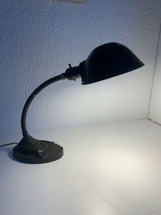 Vintage Art Deco Desk Gooseneck Lamp By “eagle” Fine Standard Bulb