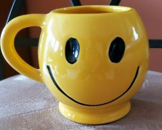 Vintage Mccoy Yellow Smiley Face Smile Happy Coffee Mug 1970s