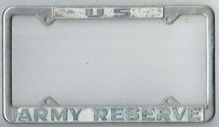 Old United States U.  S.  Army Reserve Vintage Military Rare License Plate Frame