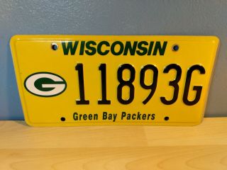 Wisconsin Green Bay Packers License Plate 11893g Vg Fast Ship