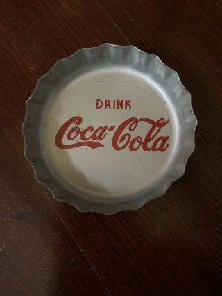 Vintage Coca - Cola Metal Bottle Cap Shaped Drink Coaster