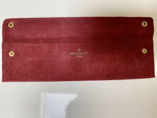Vintage PATEK PHILIPPE Burgundy Suede Leather Watch Travel Pouch 3