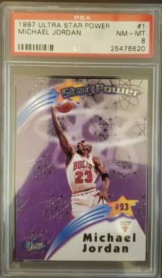 1997 - 98 Ultra Star Power Michael Jordan Psa 8 Hof Chicago Bulls Rare Regrade 9?