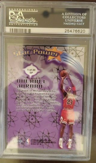 1997 - 98 Ultra Star Power Michael Jordan PSA 8 HOF Chicago Bulls Rare regrade 9? 2