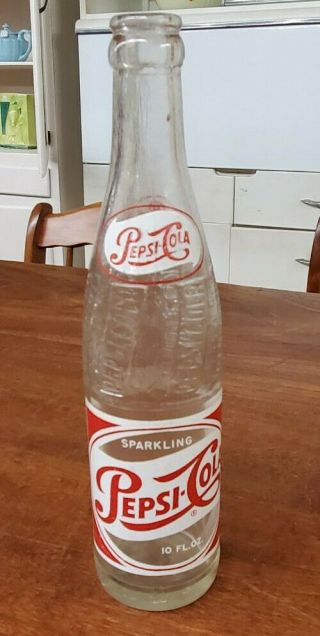 Vintage 1955 Pepsi Cola Acl Soda Bottle From Valdosta Georgia