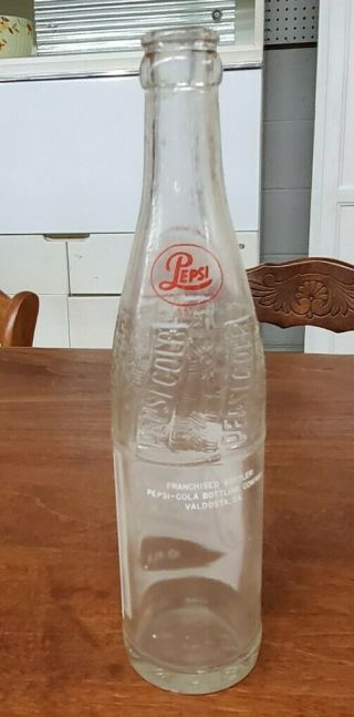 Vintage 1955 Pepsi Cola ACL Soda Bottle From Valdosta Georgia 2