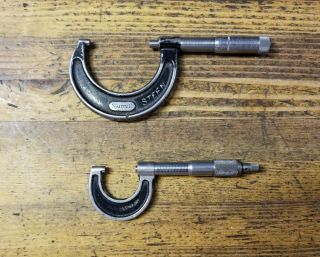 Vintage Starrett Micrometer Set Machinist Tools Precision Gauges Calipers ☆usa