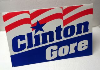 Vintage 1992 Clinton Gore 11 " X 17 " Campaign Election Table Tent