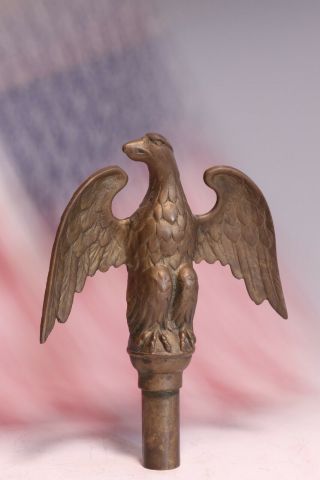 Antique Bronze Eagle,  Ceremonial Parade Guidon Flag Pole Staff Finial