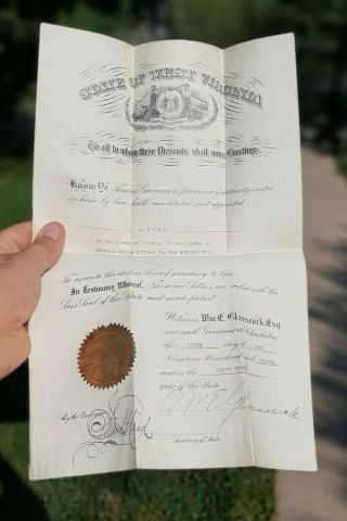 1911 Morgantown And Kingwood Railroad Special Police Certificate M&k Rr Wv W Va