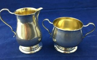 Sterling Silver Cream And Sugar Bowl By Lunt No Monograms 194 Grams