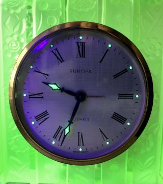Antique Art Deco Uranium Glass Clock 2