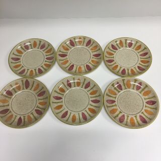 Vintage Red Wing Pepe Mid Century Modern Set Of 6,  6 Inch Saucers