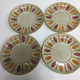 Vintage Red Wing Pepe Mid Century Modern Set of 6,  6 Inch Saucers 2
