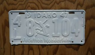 1947 Idaho Skier License Plate - Vacation Wonderland