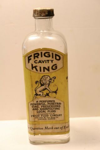 Antique Frigid Fluid Embalming Bottle,  Taking The Question Mark Out Of Embalming