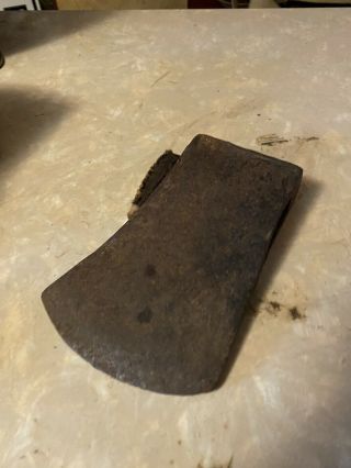 Vtg Old 3.  5 Lbs Steel Single Bit Wood Axe Head Tool Bit Rusty Marked Collins Usa