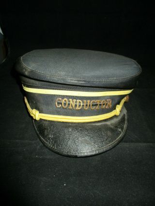Vintage Illinois Central Conductor Hat,  Made By Marshall Field & Company