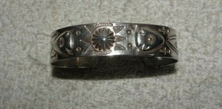 Antique Fred Harvey Era Navajo 900 Coin Silver Arrow Mark Cuff Bracelet