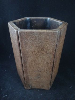 Antique Chinese Qing Dynasty Bamboo Scholar Form Brush Pot