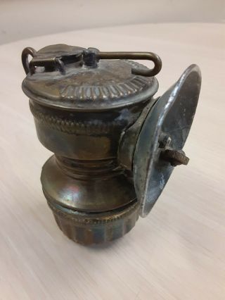 Vintage Carbide Miners Lamp Shanklin Mfg Brass Lantern Light Collectable
