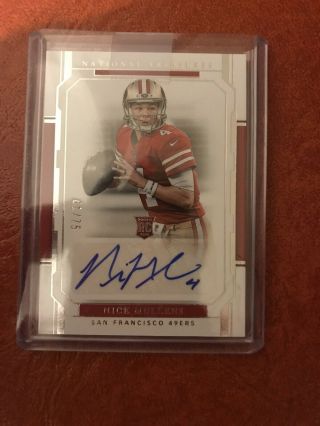 Nick Mullens 2018 Panini National Treasures Rc Autograph Auto Card Rookie /75