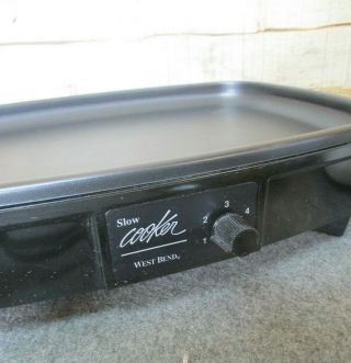 Vintage WEST BEND 4 - Qt.  Oblong Slow Cooker w/ Non - stick Mini Griddle 84674 3