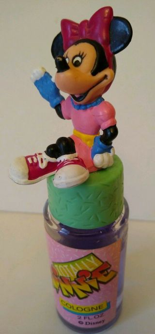 Vintage Avon Totally Minnie Cologne W/ Figural Minnie Mouse 1988 Bottle Topper