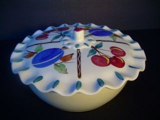 Purinton Pottery Fruits Round Covered Casserole Pie Crust Lid 7 1/4 " Base