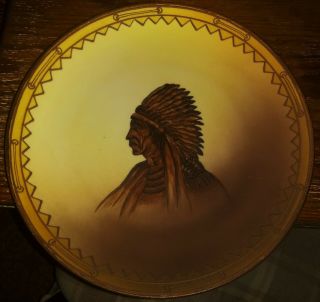 Antique Nippon Relief Hand Painted Plate Native American Indian Large Wall