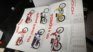 1965 Honda Motorcycle Poster Brochure You Meet The Nicest People On A Honda
