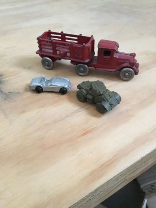 Antique 1920’s Cast Iron Delivery Truck Vg,  Military Tank,  Car Mfg Unknown