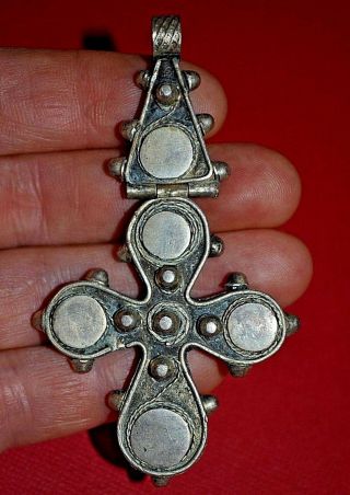 Silver Antique Ethiopian Coptic Orthodox Christian Cross Pendant Ethiopia Africa 2