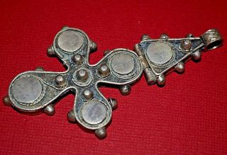 Silver Antique Ethiopian Coptic Orthodox Christian Cross Pendant Ethiopia Africa 3