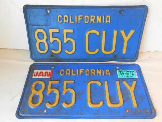 Matched Pair California 1978 License Plates