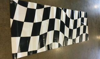 Checker Flag On A Banner From The National Corvette Museum.
